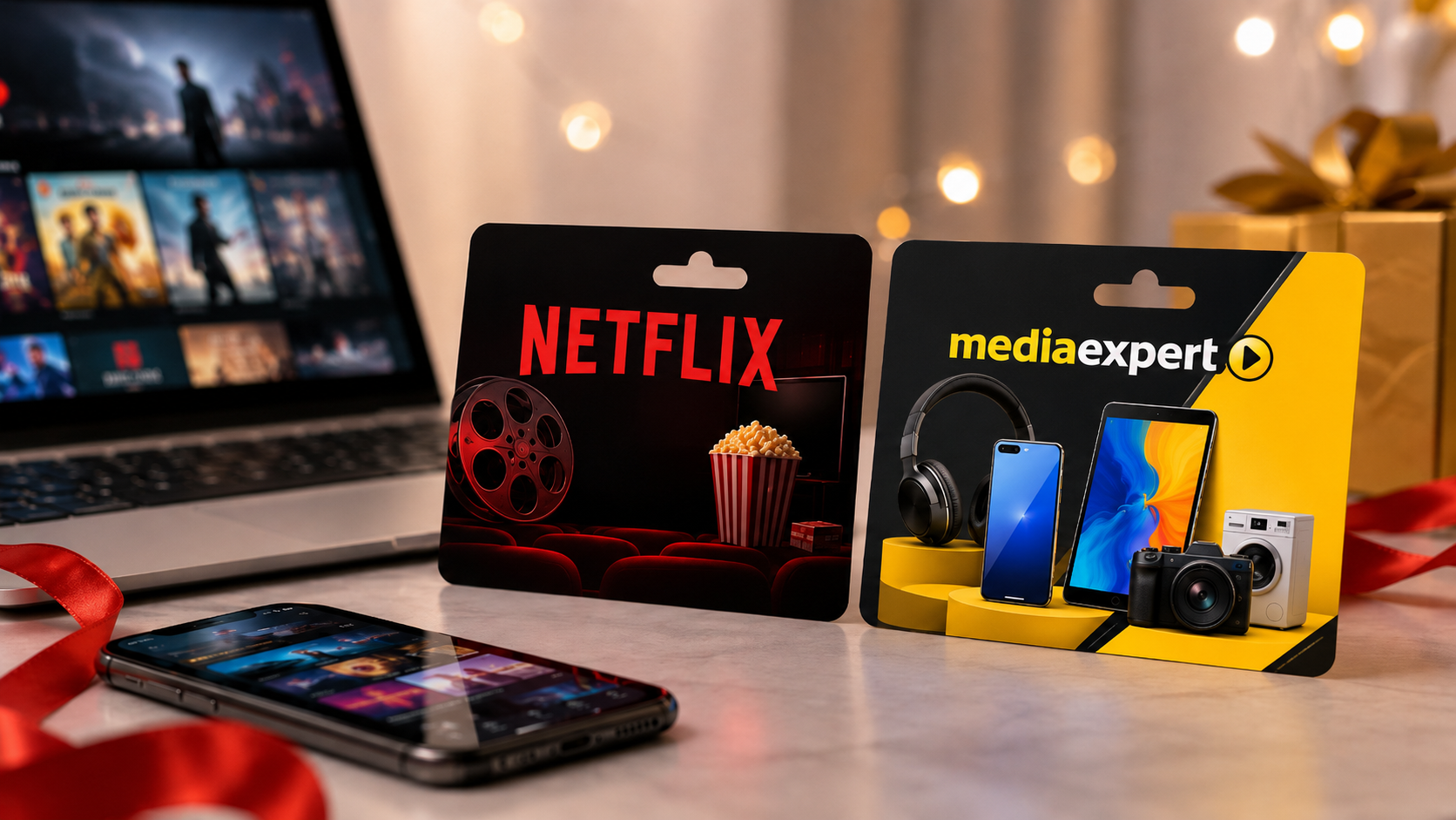 Karty podarunkowe Netflix i Media Expert – idealny pomysł na prezent online