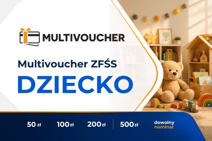 Uniwersalna Karta podarunkowa Multivoucher ZFŚS Dzieci Uniwersalna Karta podarunkowa Multivoucher ZFŚS Dzieci